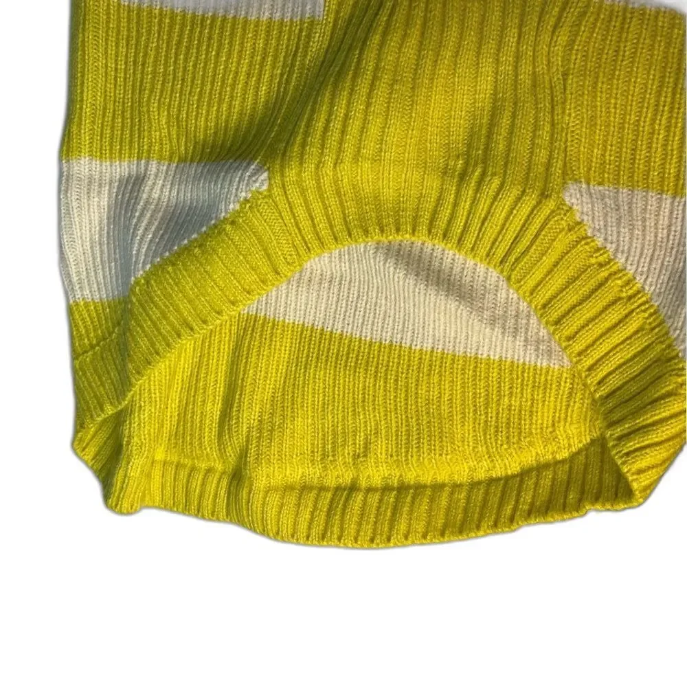 Boots & Barkley Mustard & Cream Stripe Cable Knit Dog or Cat Sweater Large New!